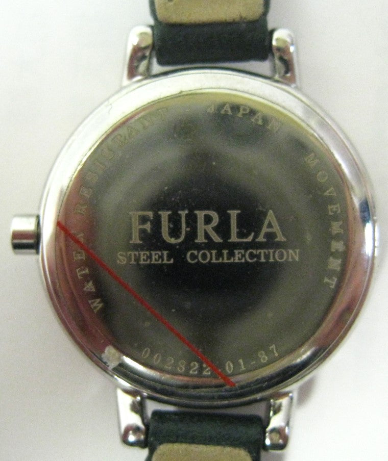 ほぼ未使用フルラFURLAスワロフスキー石入モスグリーン002822-01-87