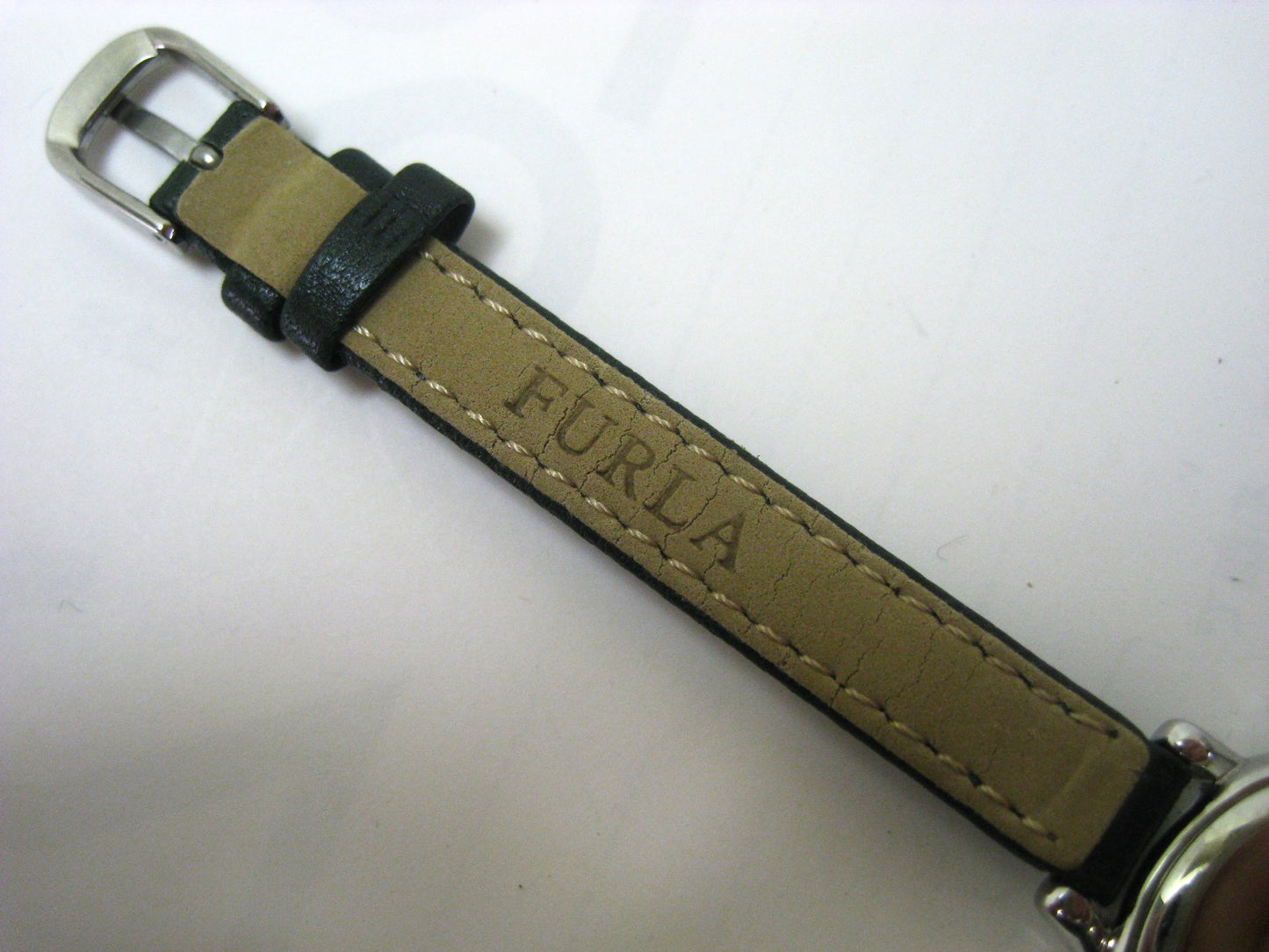ほぼ未使用フルラFURLAスワロフスキー石入モスグリーン002822-01-87