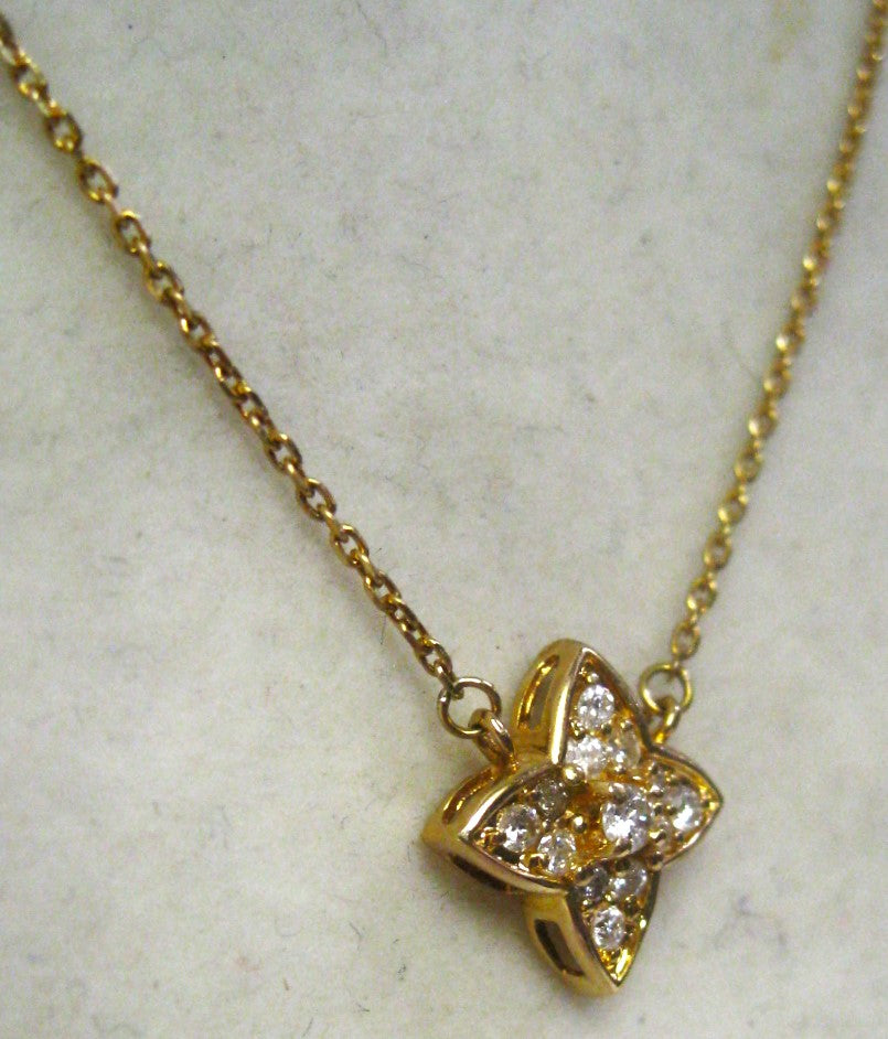 K18 18金ダイヤプチ チェーン ネックレス ダイヤ13ヶ0.26ct40cm