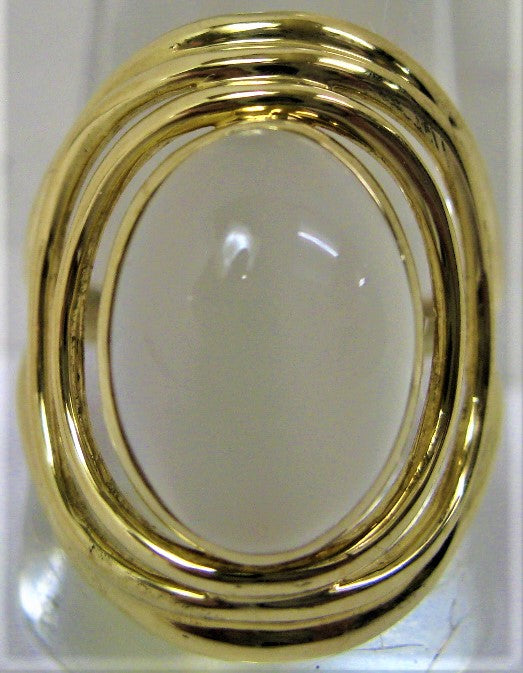 K18 18金リング指輪ムーンストーン 約13.3mm×9.3mm サイズ#15