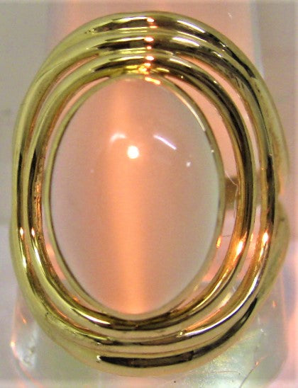 K18 18金リング指輪ムーンストーン 約13.3mm×9.3mm サイズ#15