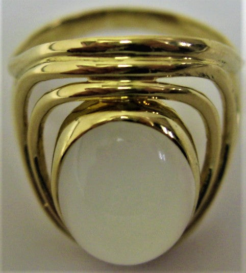 K18 18金リング指輪ムーンストーン 約13.3mm×9.3mm サイズ#15