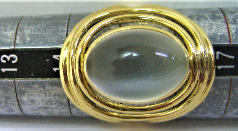 K18 18金リング指輪ムーンストーン 約13.3mm×9.3mm サイズ#15