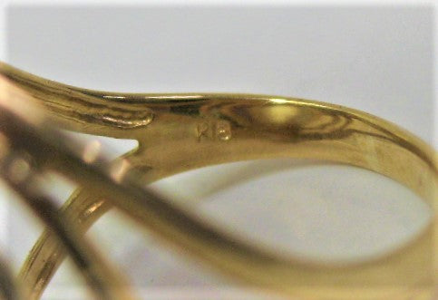 K18 18金リング指輪ムーンストーン 約13.3mm×9.3mm サイズ#15