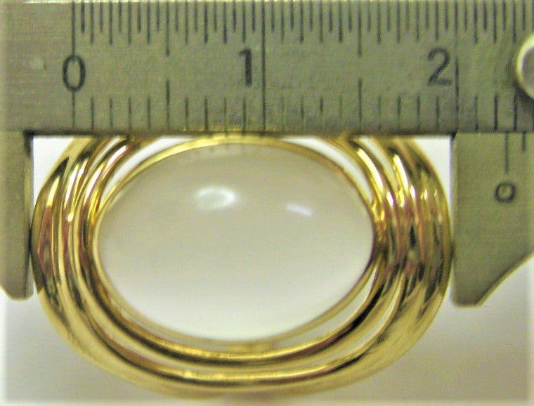 K18 18金リング指輪ムーンストーン 約13.3mm×9.3mm サイズ#15