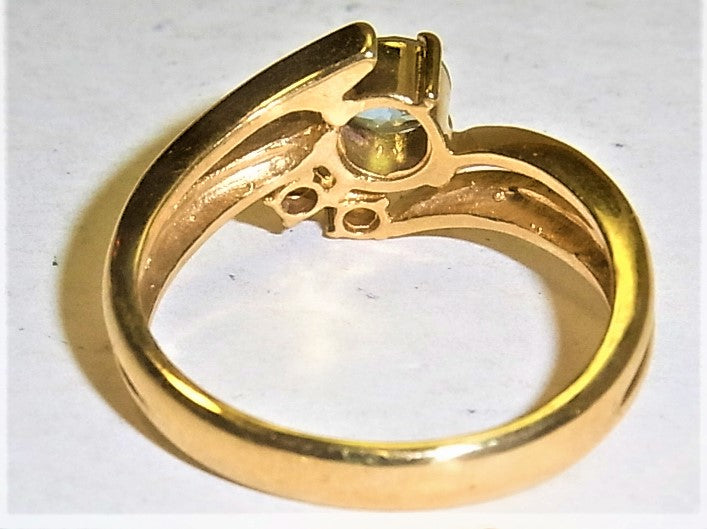 K18 18金 リング 指輪 ブルートパーズ ダイヤ 0.048ct