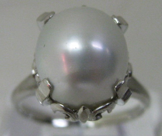 美品 プラチナ リング 指輪 パール 約 13.2mm×12mm サイズ #22