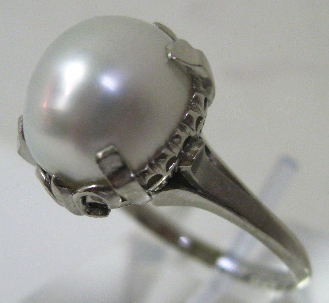 美品 プラチナ リング 指輪 パール 約 13.2mm×12mm サイズ #22