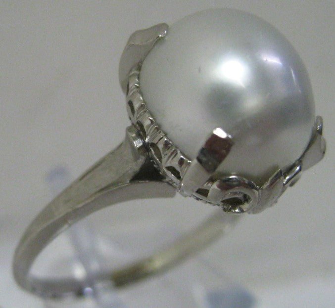 美品 プラチナ リング 指輪 パール 約 13.2mm×12mm サイズ #22