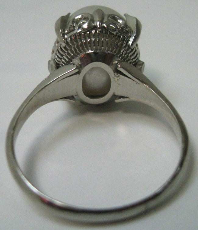 美品 プラチナ リング 指輪 パール 約 13.2mm×12mm サイズ #22