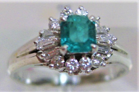 Pt900プラチナ リング指輪 エメラルド0.34ct ダイヤ0.23ct d