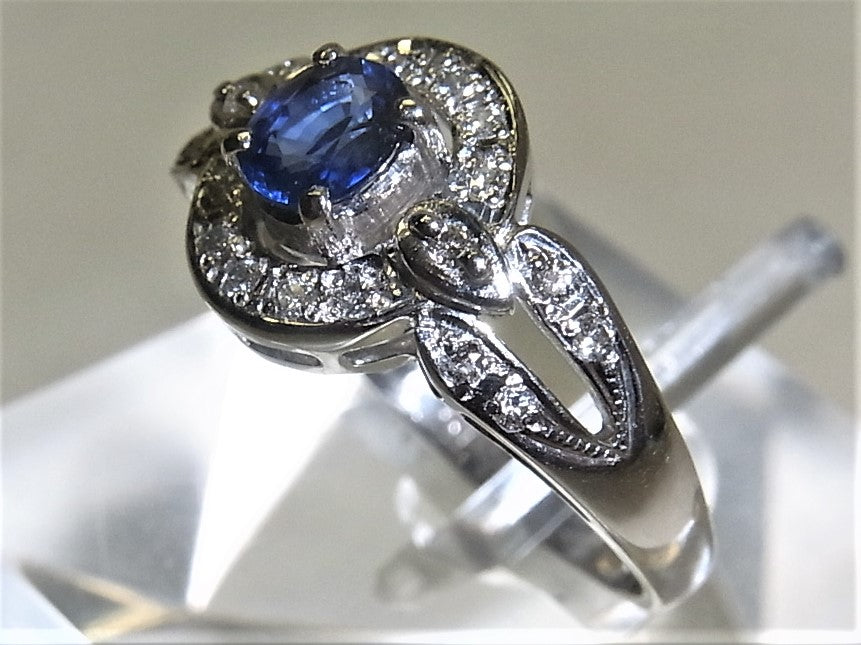 Pt900プラチナ リング 指輪 サファイヤ 0.51ct ダイヤ 0.13ct