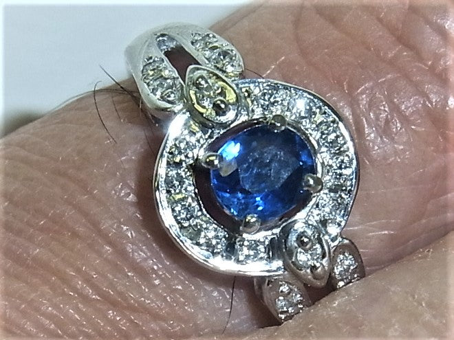 Pt900プラチナ リング 指輪 サファイヤ 0.51ct ダイヤ 0.13ct