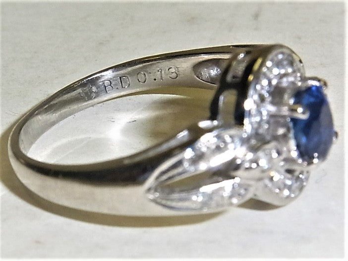 Pt900プラチナ リング 指輪 サファイヤ 0.51ct ダイヤ 0.13ct