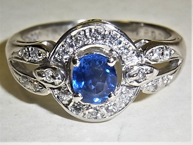 Pt900プラチナ リング 指輪 サファイヤ 0.51ct ダイヤ 0.13ct