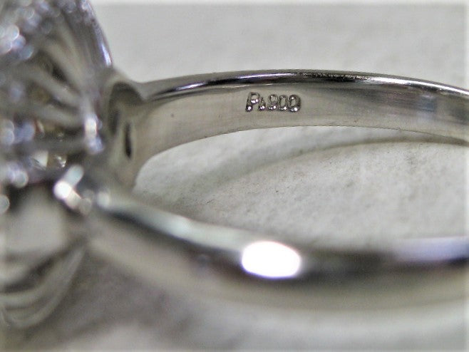 Pt900プラチナ リング指輪 パール9.8mm アコヤ真珠 ダイヤ0.91ct