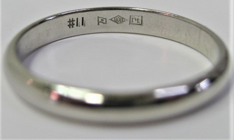 Pt900プラチナ 甲丸 マリッジリング結婚指輪サイズ#20~#20.5男女兼用