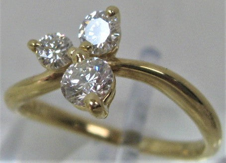 田崎真珠タサキTASAKI K18 18金 リング 指輪 ダイヤ3ヶ0.59ct