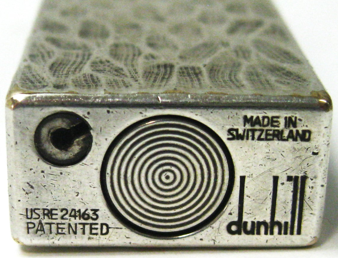 美品 スイス製 ダンヒルDUNHILLライター シルバー+ブラック 赤革ケース付